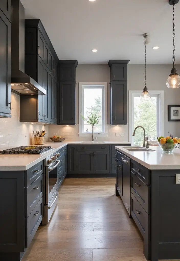 15 Fluted Kitchen Cabinet Ideas That’ll Instantly Elevate Your Space (Just Wait Until You See #6!) - 4. Chic Charcoal Grey
