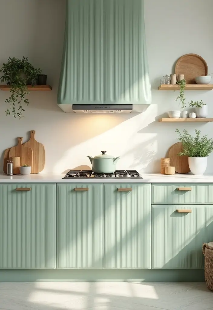 15 Fluted Kitchen Cabinet Ideas That’ll Instantly Elevate Your Space (Just Wait Until You See #6!) - 3. Soft Sage Green Serenity