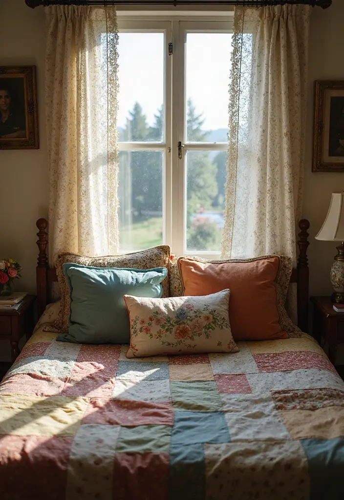 13 Vintage Bedroom Decor Ideas That Radiate Timeless Charm - 3. Vintage Textiles