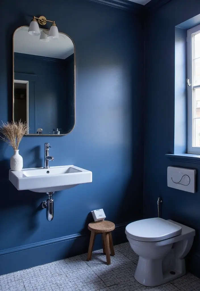 25 Bold Bathroom Color Ideas That Drench Your Space in Vibrance & Personality - 14. Bold Indigo