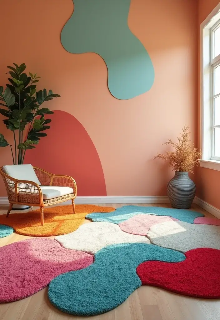 15 Modern Surrealist Decor Ideas That Feel Like Living in a Dream (Don’t Miss #9!) - 9. Playful Rugs