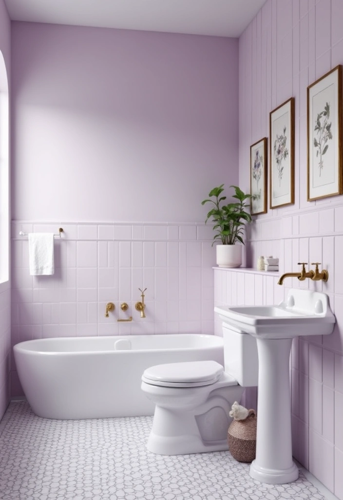 25 Bold Bathroom Color Ideas That Drench Your Space in Vibrance & Personality - 4. Soft Lavender