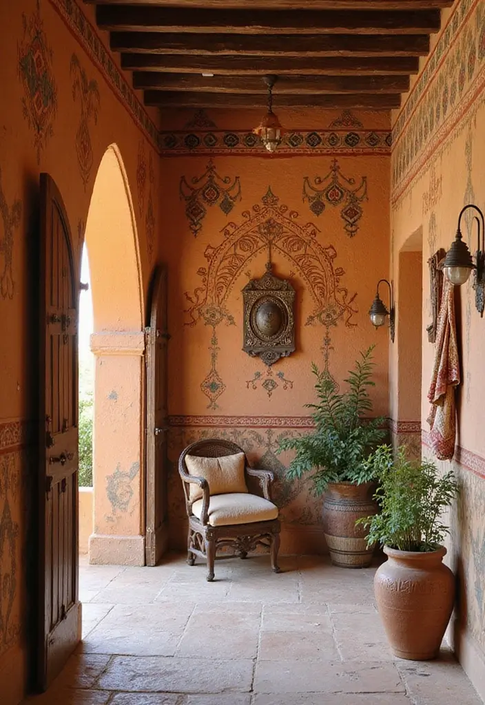 11 Hand-Painted Wall Pattern Ideas That Transform Any Space With Artful Charm - 11. Cultural Motifs