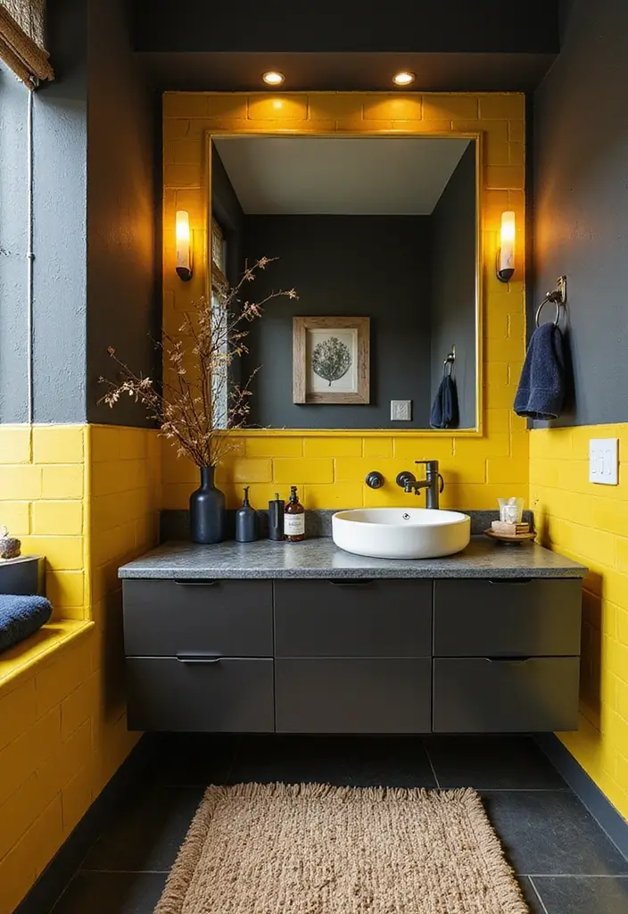 25 Bold Bathroom Color Ideas That Drench Your Space in Vibrance & Personality - 2. Electric Yellow