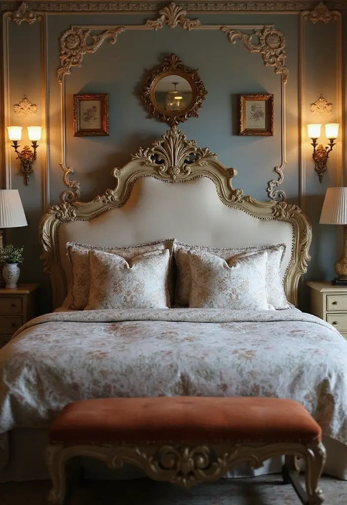 13 Statement Headboard Ideas That Instantly Transform Any Bedroom - 4. Vintage Glam