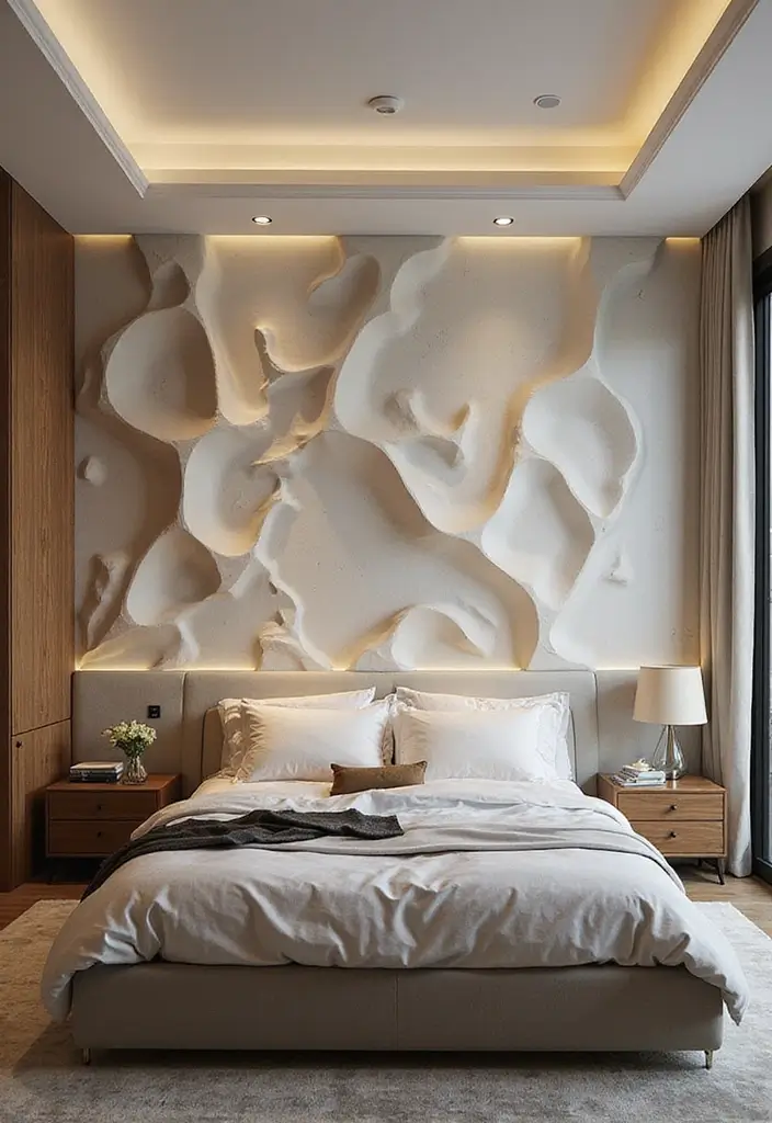 11 Textured Bedroom Wall Ideas That Add Depth & Soul (Wait Until You See #5!) - 5. 3D Wall Panels - A Showstopper!