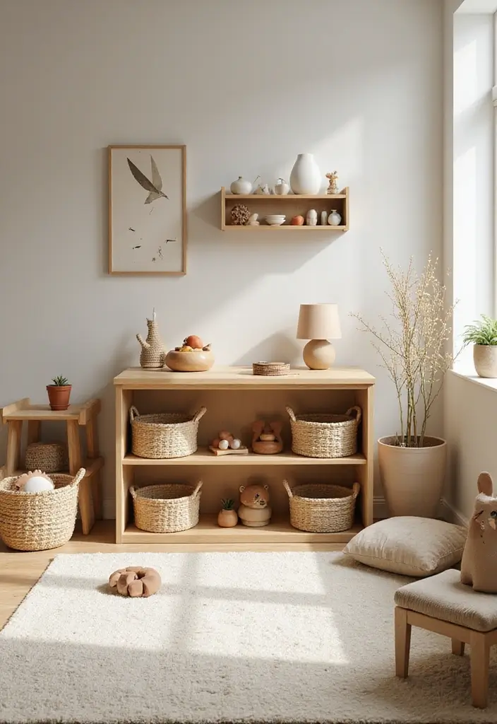 11 Biophilic Kids Room Ideas That Blend Nature, Calm & Playful Charm (Wait Until #5!) - 5. Montessori-Inspired Play Area