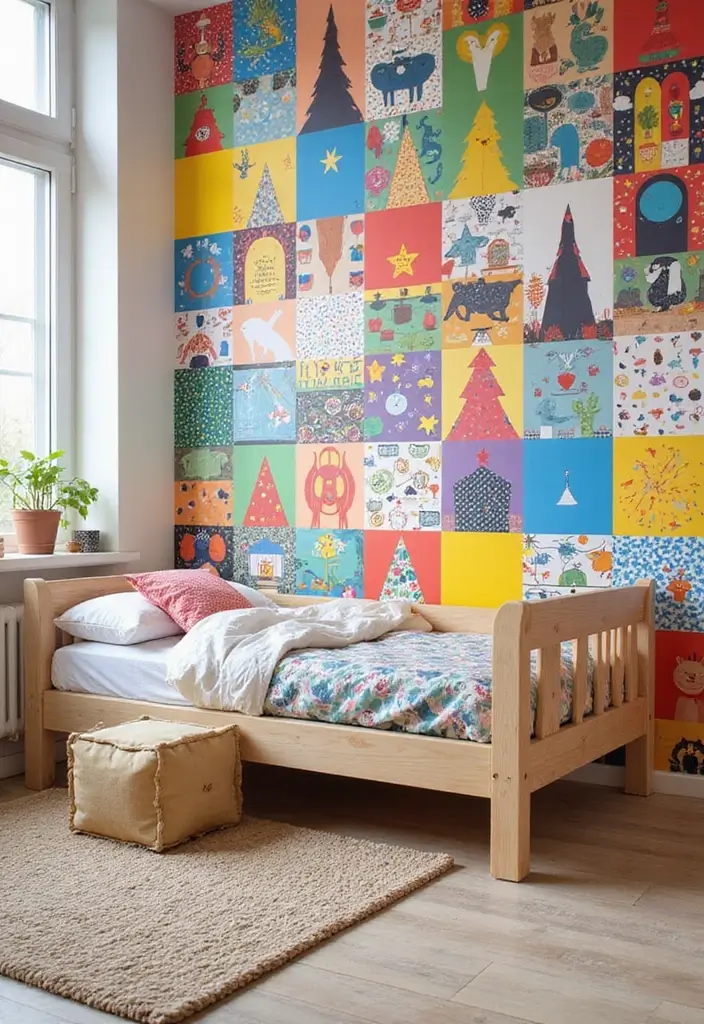 11 Bold Wallpaper Ideas That Transform Your Walls With Botanical & Textured Style (Wait Until #4!) - 8. Colorful Collages