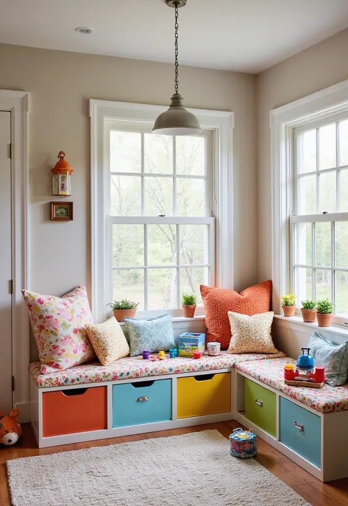 13 Banquette Storage Bench Ideas That Maximize Space & Style (Wait Until #6!) - 9. Playful Kid-Friendly Design