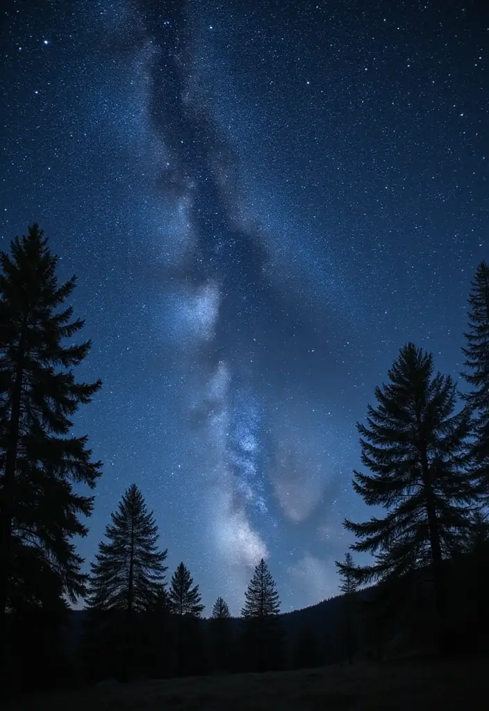 15 Celestial Bedroom Mural Ideas That'll Make You Feel Like You're Sleeping Among the Stars! - 11. Starry Silhouette