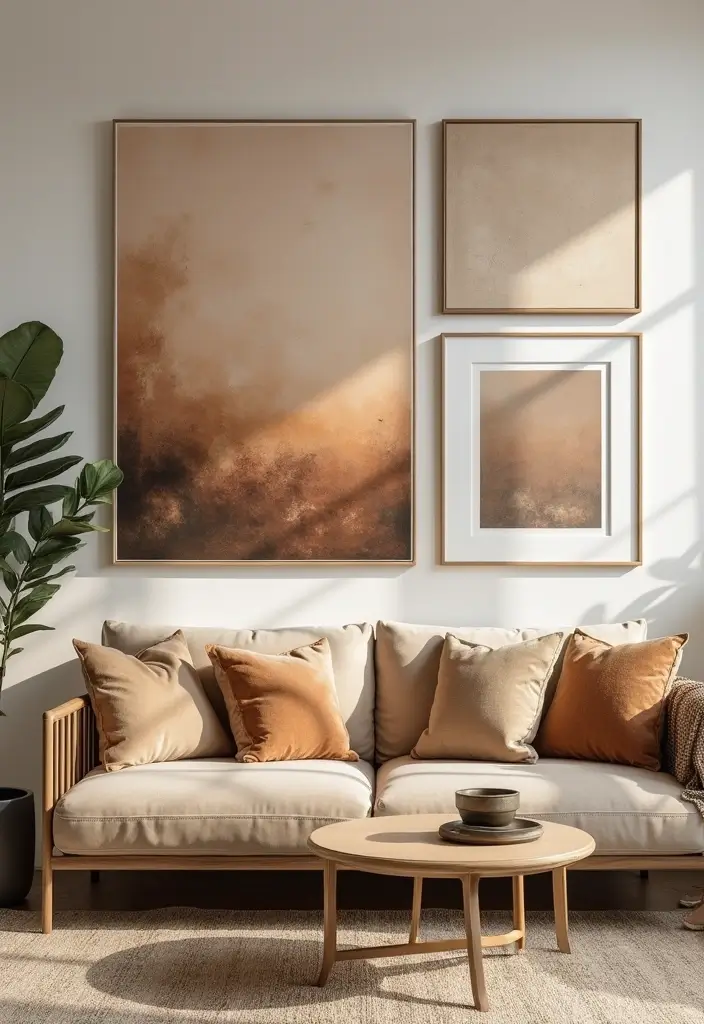 15 Earth Tone Color Drenching Ideas That Wrap Your Space in Cozy Neutrals (See #8 for Inspiration!) - 14. Art and Wall Decor in Earth Tones