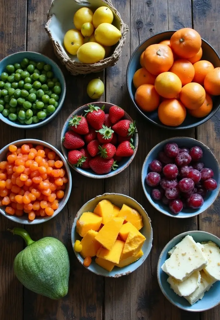 21 Dusty Blue Fall Tablescape Ideas That Will Reimagine Your Holiday Dinner - 5. Seasonal Fruits and Vegetables