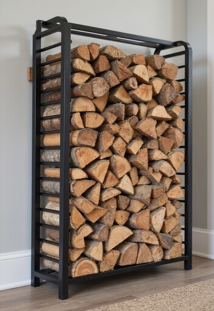 Top 25 Warm Minimalist Winter Home Decor Ideas That Make Your Space Feel Calm & Cozy - 15. Indoor Firewood Storage