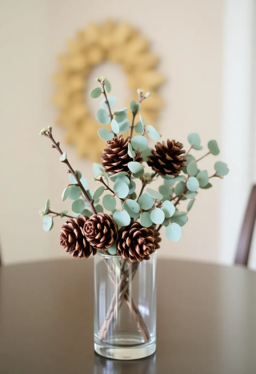 Top 25 Warm Minimalist Winter Home Decor Ideas That Make Your Space Feel Calm & Cozy - 20. Thoughtful Seasonal Displays