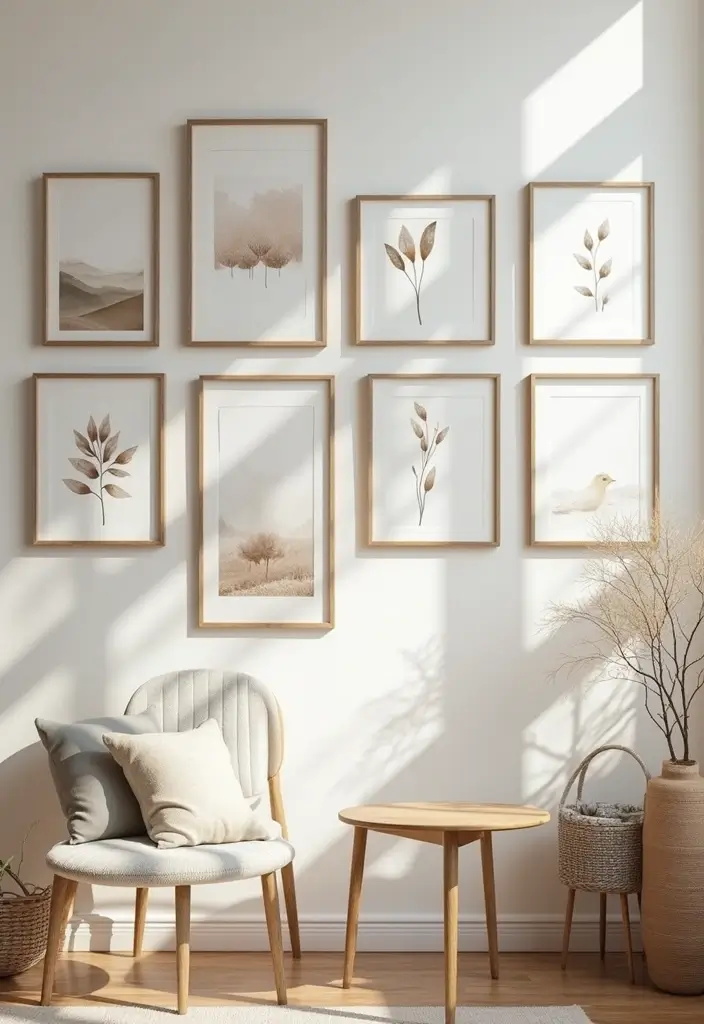 Top 25 Warm Minimalist Winter Home Decor Ideas That Make Your Space Feel Calm & Cozy - 8. Minimalist Wall Art