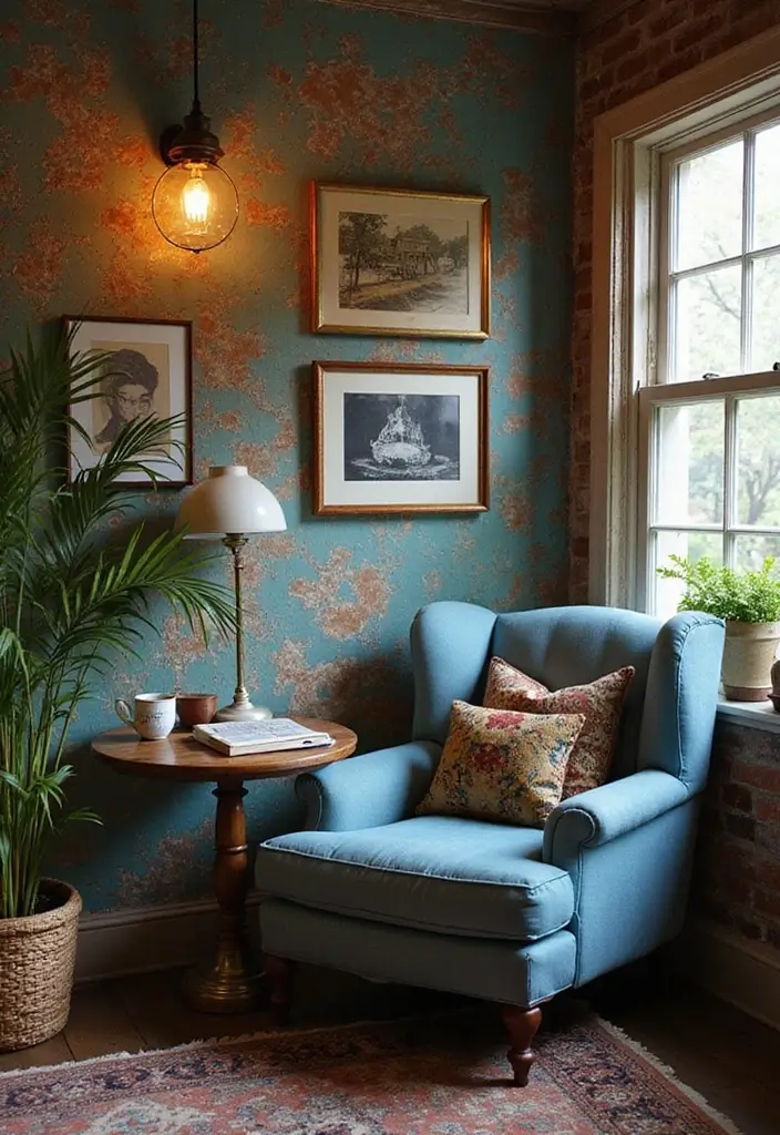 Top 5 Dusty Blue Reading Nook Ideas That Make Small Corners Feel Magical (Don’t Miss #5!) - 5. The Eclectic Escape (Don’t Miss This!)