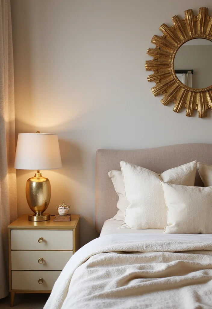 15 Cozy Modern Small Bedroom Ideas for Apartments in 2026 That Turn Tiny Spaces into Dreamy Sanctuaries - 14. Add a Touch of Luxe with Gold Accents 1
