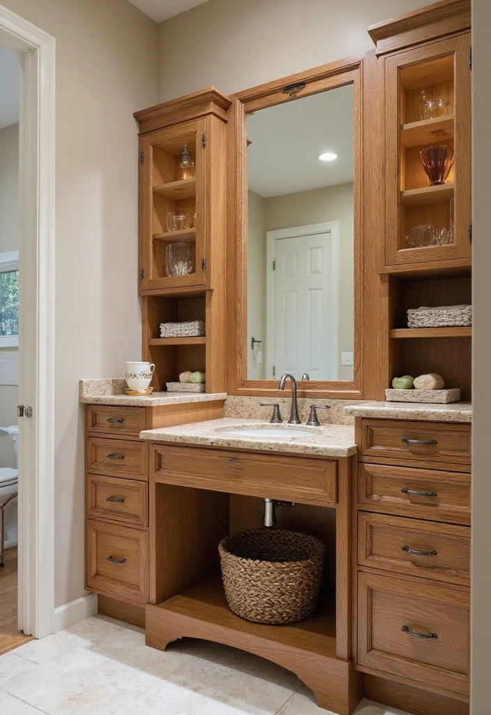 15 Modern Fluted Wood Bathroom Vanity Design Ideas for a Dreamy 2026 Spa Retreat - 15. Smart Storage Solutions 1