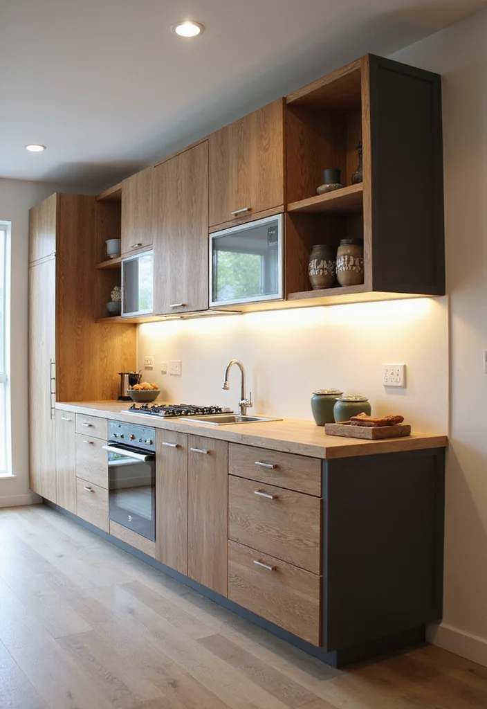 15 Modern Seamless Small Kitchen Storage Layout Ideas for 2026 Luxury Living - 6. Floating Cupboards 1